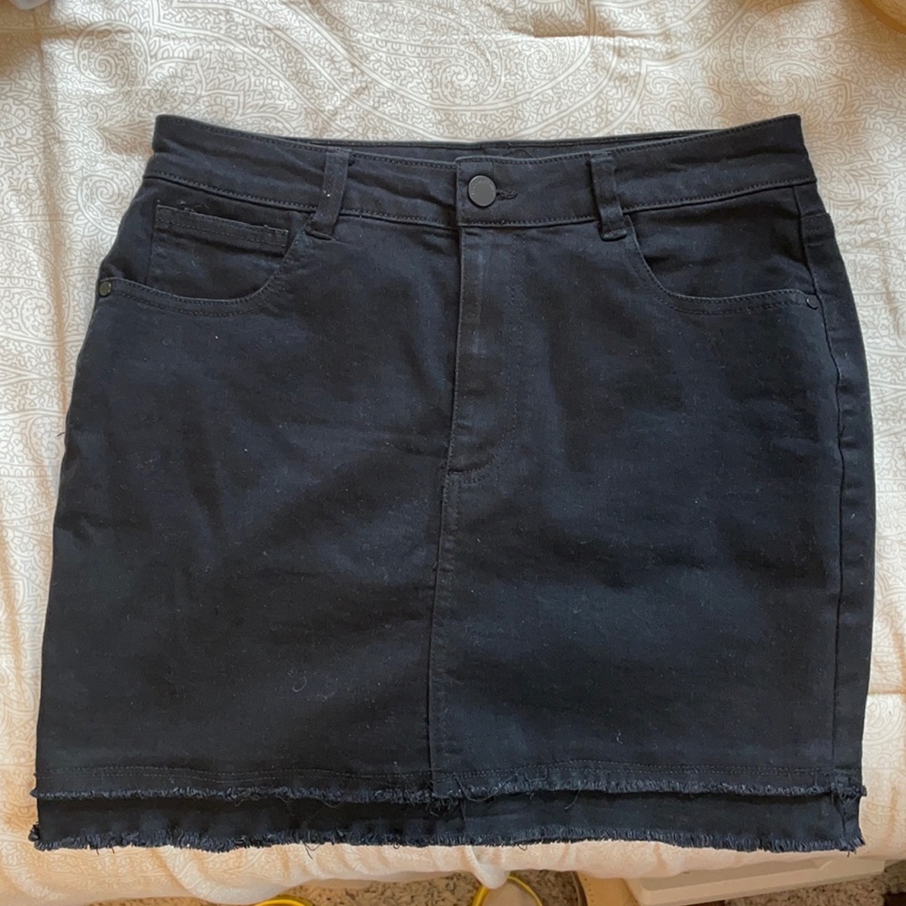 Black High Waisted Jean Skirt